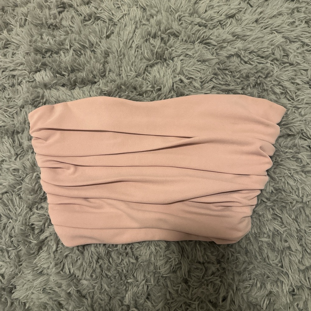 Pink Ruched Tube Top